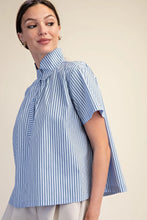 Load image into Gallery viewer, Blue Striped Button Down Shirt