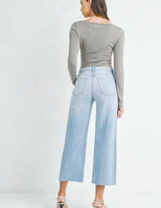 JP Light Denim Scissor Cut Wide Leg Jean