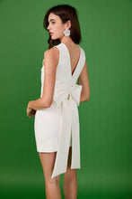 Load image into Gallery viewer, White Large Bow Mini Dress