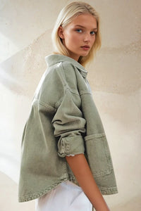 Sage Denim Short Length Jacket