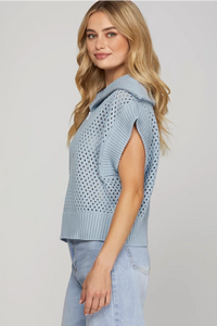 Light Blue Collared Half Zip