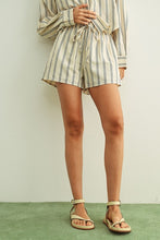 Load image into Gallery viewer, Blue Striped Button Down Top + Short Set