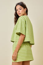 Load image into Gallery viewer, Matcha Striped Top + Skort Set