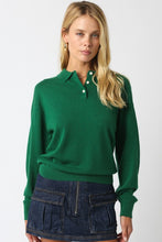 Load image into Gallery viewer, Green LS Button Knit Sweater