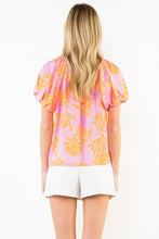 Load image into Gallery viewer, Pink Puff Slv Floral Pattern Top (THML)