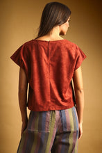 Load image into Gallery viewer, Rust Suede Slvls Crop Top