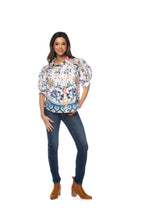 Load image into Gallery viewer, Lacey Multi Print Puff Slv Button Down Top
