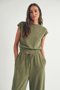 Sage Soft Cap Slv Top