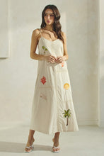 Load image into Gallery viewer, Sand Tropical Embroidered Slvls Maxi Dress