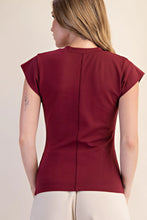 Load image into Gallery viewer, Maroon Gathered Knit Top