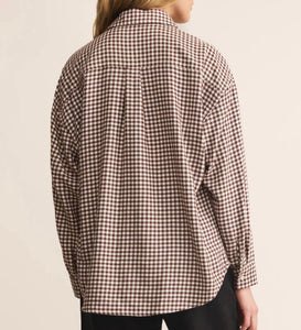 Z Supply Chocolate Cherry River Plaid Button Up