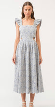 Load image into Gallery viewer, Denim Embroidered Blue Minos Midi Dress