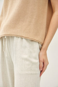 Taupe Basic Knit SS Tee