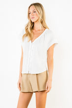 Load image into Gallery viewer, White SS Gauze Top w/ Buttons (THML)