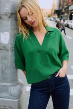 Load image into Gallery viewer, Kelly Green Collar V-Neck Sweater