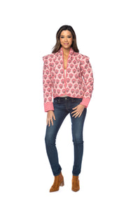 Pink Patterned Quilted Jago Jacket