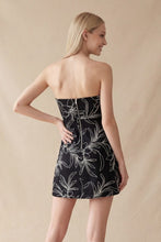 Load image into Gallery viewer, Black Embroidered Beaded Waist Cut Out Dress