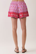 Load image into Gallery viewer, Purple Floral Printed Elastic Shorts