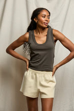 Load image into Gallery viewer, Perfect White Tee Vintage Black Cotton Binded Tank Top