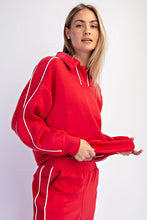 Load image into Gallery viewer, Red/Cream Piping Polo Top w/ Pants Set