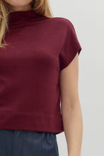 Load image into Gallery viewer, Knit Mock Neck SS Top