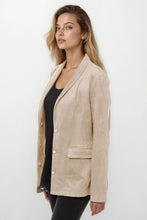 Load image into Gallery viewer, Sand Deep Neck Suede Blazer