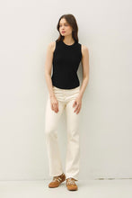 Load image into Gallery viewer, Black Fitted Ribbed Tank Top