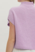 Load image into Gallery viewer, Lavender Mock Neck Slvls Sweater Top