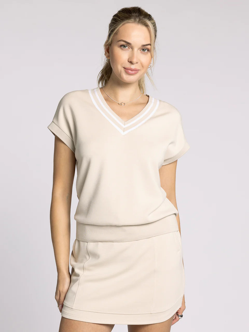 Oak Varsity Top + Skirt Set