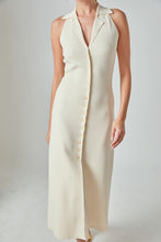 Load image into Gallery viewer, Ivory Knit Collared Midi Dress