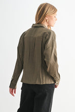 Load image into Gallery viewer, Slate Texture Twist Hem Button Down Top