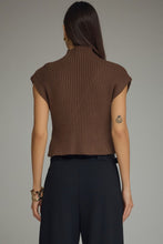 Load image into Gallery viewer, Brown Mock Neck Slvls Sweater