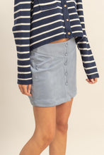 Load image into Gallery viewer, Denim Blue Suede Mini Skirt