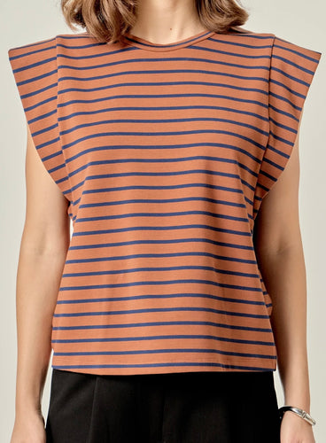 Brown/Navy Striped Tee
