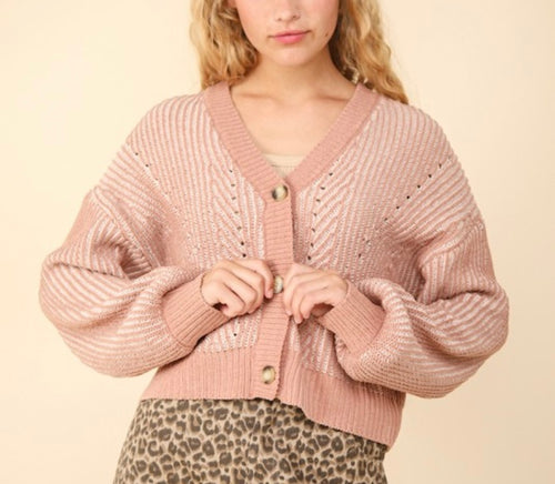 Mocha Two Tone Oversized Sweater Cardigan