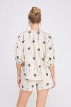 Load image into Gallery viewer, Tropical Sand Embroidered Button Down SS Top
