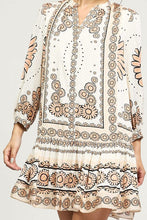 Load image into Gallery viewer, Light Apricot Boho Printed Mini Dress