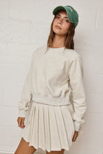 Load image into Gallery viewer, White Melange Knit Sweater Top + Skirt Set