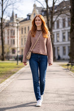 Load image into Gallery viewer, Pink/Brown Striped Button Cardigan
