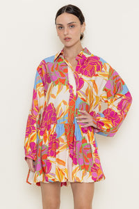 Flirty in Floral Shirt Dress