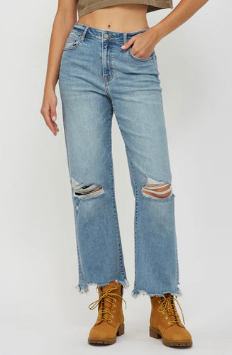 Hidden Med. Light 28” Ella HR Wide Straight Jean