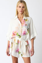Load image into Gallery viewer, White Floral Tie Front Romper