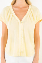 Load image into Gallery viewer, Yellow SS Gauze Top w/ Buttons (THML)