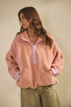 Load image into Gallery viewer, Mauve/Lt. Pink Fleece Zipper Pullover