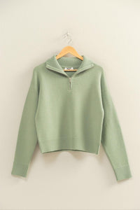 Sage Green Half Zip Pullover