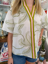 Load image into Gallery viewer, Cream Leaf Embroidered Flutter Top (THML)