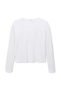 PWT LS Cotton Boxy Crewneck Tee White