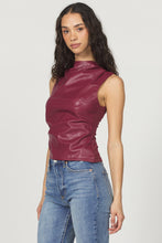 Load image into Gallery viewer, Shaunee Leather Slvls Top Maroon