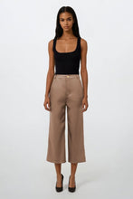 Load image into Gallery viewer, Taupe Vegan Leather Culotte Pants