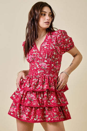 Ruby Multi Floral Ruffle Romper Dress